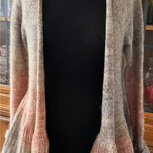 ❤️HOST PICK❤️ Free People Ombré Peplum Open Mohair Cardigan Sz M